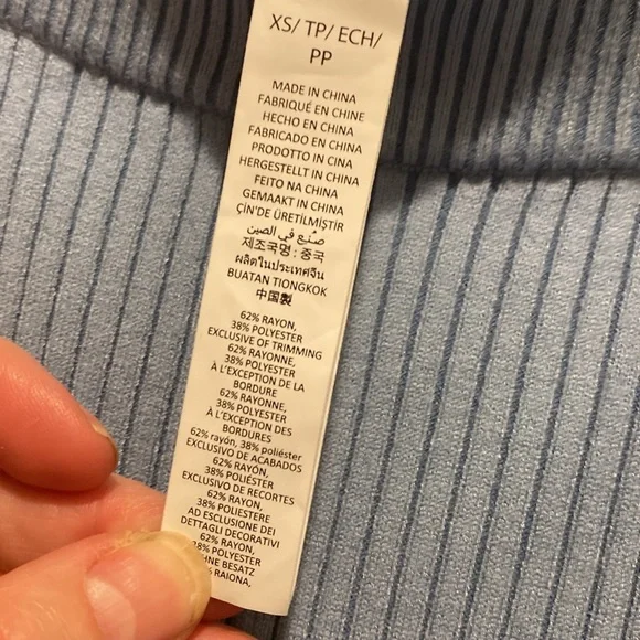 Denim knit high waist flare pant Celestial Blue/Dark Celestial Blue
Size XS - Picture 5 of 6